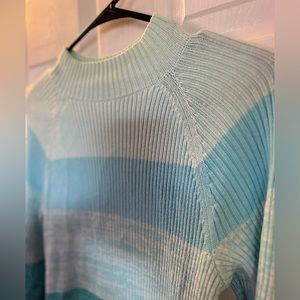 Blue Multi-color Turtleneck